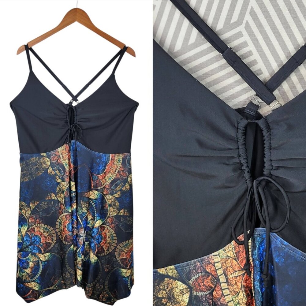 Hanna Nikole Womens One Piece Tummy Control Swimdress Plus Size 28W 28 SKIRTINI